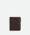 Bottega Veneta Intrecciato Small Bi-fold Wallet In Brown