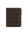 Bottega Veneta Intrecciato Small Bi-fold Wallet In Brown