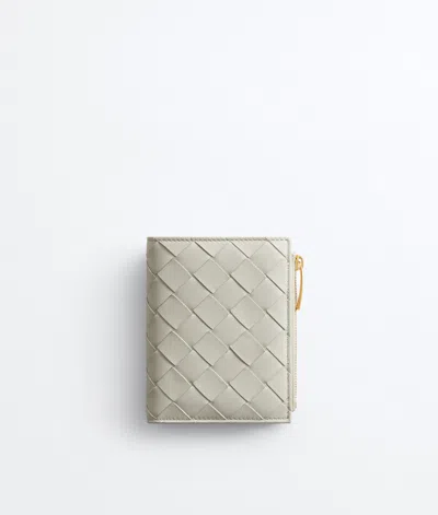 Bottega Veneta Intrecciato Small Bi-fold Wallet In Silica Grey