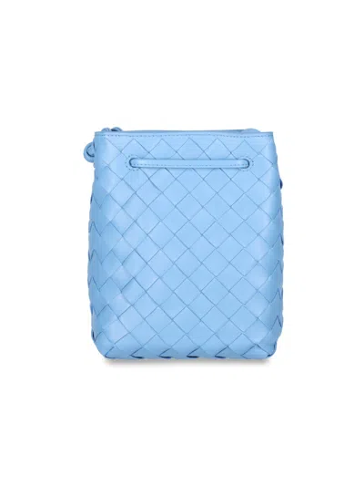 Bottega Veneta Intrecciato Small Bucket Bag In Azzurro