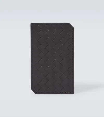 Bottega Veneta Intrecciato Small Leather Card Case In Black