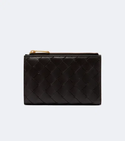 Bottega Veneta Intrecciato Small Leather Wallet In Brown