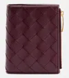 Bottega Veneta Intrecciato Small Leather Wallet In Red
