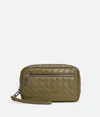 Bottega Veneta Kleine Intrecciato Pouch Mit Handgelenkschlaufe In Algae