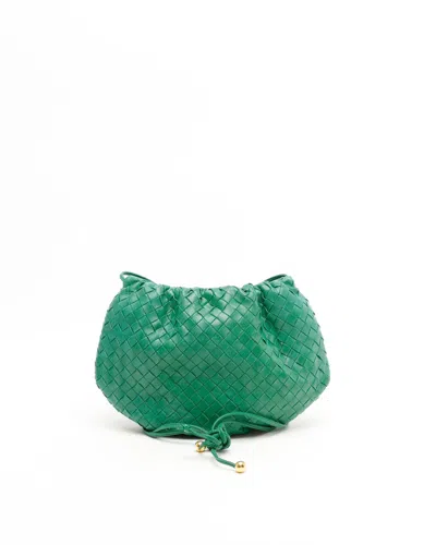 Bottega Veneta Intrecciato Small The Valve Shoulder Bag In Green