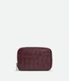Bottega Veneta Intrecciato Small Zipped Organizing Pouch In Madder Brown