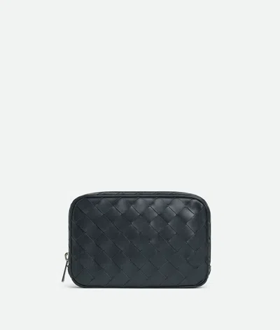 Bottega Veneta Intrecciato Small Zipped Organizing Pouch In Shadow