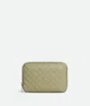Bottega Veneta Intrecciato Small Zipped Organizing Pouch In Travertine