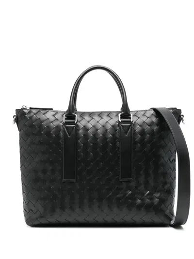 Bottega Veneta Intrecciato Soft Tote Bag In Black
