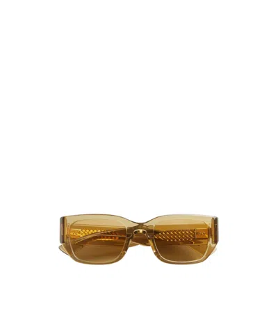 Bottega Veneta Intrecciato Square Sunglasses In Brown