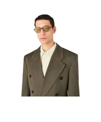 Bottega Veneta Intrecciato Square Sunglasses In Neutral