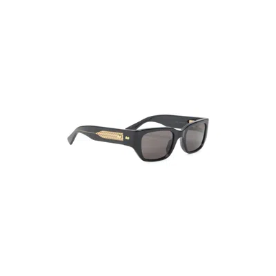 Bottega Veneta Intrecciato Square Sunglasses In Black