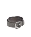 Bottega Veneta Suede Embossed Intrecciato Belt In Black