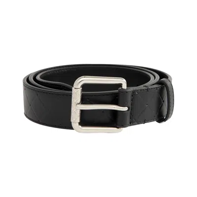 Pre-owned Bottega Veneta Intrecciato Stamp Belt 'black/silver' | Men's Size 95