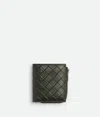 Bottega Veneta Intrecciato Stamp Bi-fold Wallet In Brown