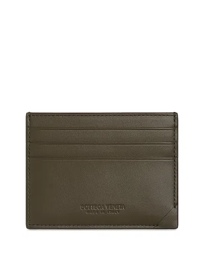 Bottega Veneta Intrecciato Stamp Credit Card Case In Blue