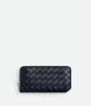 Bottega Veneta Intrecciato Stamp Zip Around Wallet In Abyss