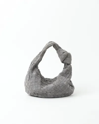 Bottega Veneta Intrecciato Suede Jodie Teen Bag In Gray