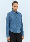 Bottega Veneta Intrecciato Suede Shirt In Blue