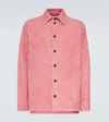 Bottega Veneta Intrecciato Suede Leather Shirt In Cherry Blossom