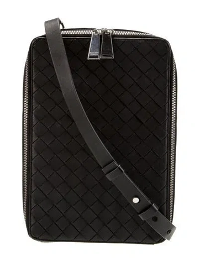 Pre-owned Bottega Veneta Intrecciato Suitcase In Black
