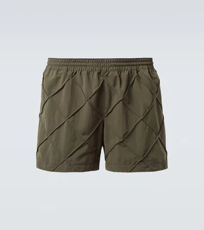 Bottega Veneta Intrecciato Swim Trunks In Green