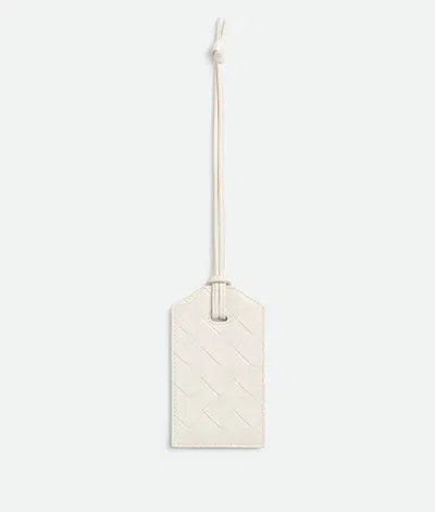 Bottega Veneta Intrecciato Tag Holder On Strap In Chalk