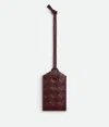 Bottega Veneta Intrecciato Tag Holder On Strap In Madder Brown