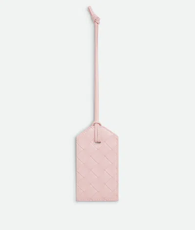 Bottega Veneta Intrecciato Tag Holder On Strap In Rose