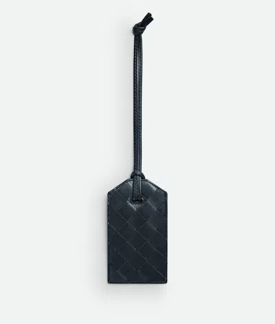 Bottega Veneta Intrecciato Tag Holder On Strap In Shadow