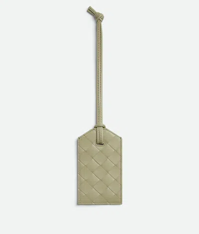 Bottega Veneta Intrecciato Tag Holder On Strap In Travertine