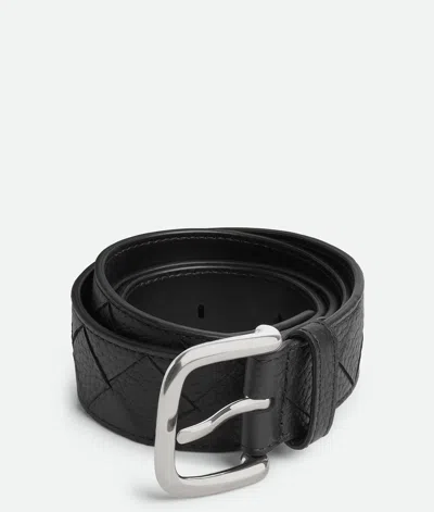 Bottega Veneta Ceinture Intrecciato Taurillon In Black