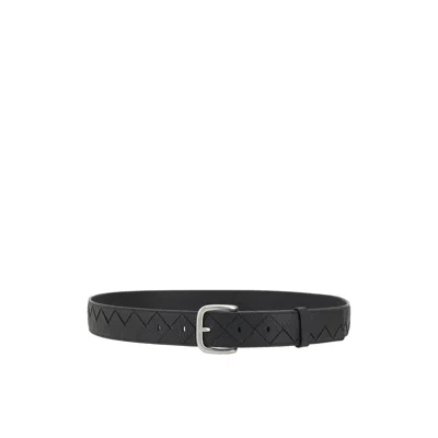 Bottega Veneta Intrecciato Taurillon Belt Men In Black
