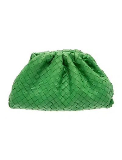 Pre-owned Bottega Veneta Intrecciato The Pouch In Green