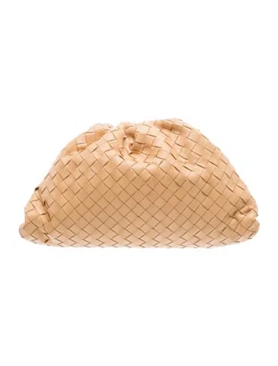 Pre-owned Bottega Veneta Intrecciato The Pouch In Neutral