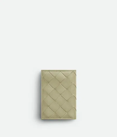 Bottega Veneta Intrecciato Tiny Tri-fold Wallet In Travertine / New Sauge