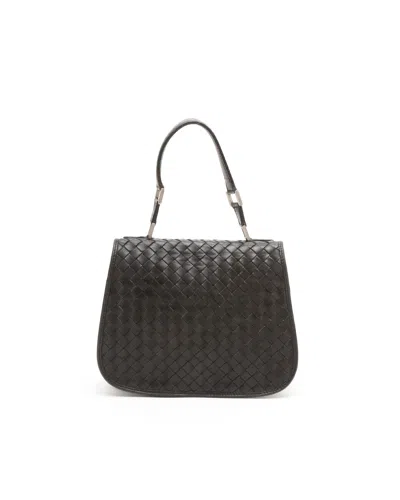 Bottega Veneta Intrecciato Top Handle Bag In Black