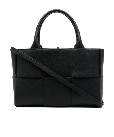 Bottega Veneta Mini Arco Tote Bag In Black-gold