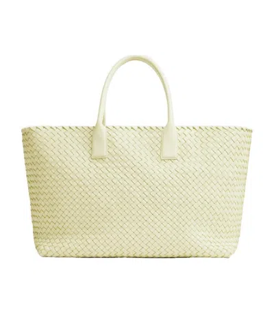 Bottega Veneta Intrecciato Tote Bag In Nude