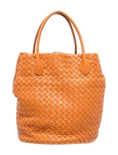 Pre-owned Bottega Veneta Intrecciato Tote In Orange