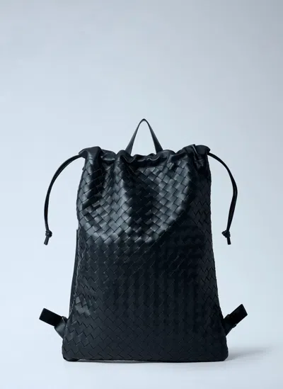 Bottega Veneta Intrecciato Trail Backpack In Black