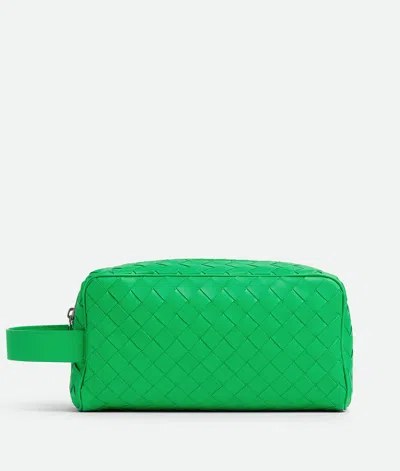 Bottega Veneta Intrecciato Travel Pouch In Green