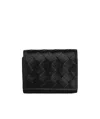 Bottega Veneta Intrecciato Tri-fold Wallet In Black