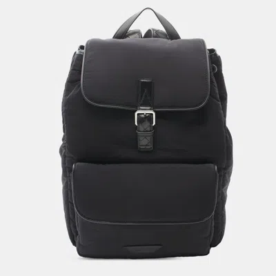 Pre-owned Bottega Veneta Intrecciato Trimmed Black Nylon Crossroad Backpack