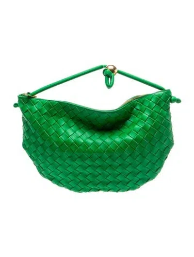 Pre-owned Bottega Veneta Intrecciato Turn Pouch Medium In Green