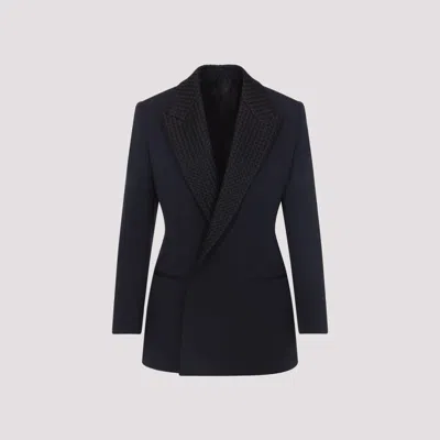 Bottega Veneta Intrecciato Tuxedo Jacket In Blue