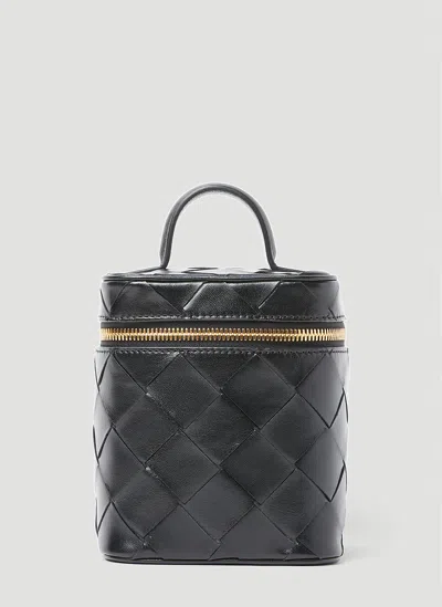 Bottega Veneta Intrecciato Vanity Case In Black