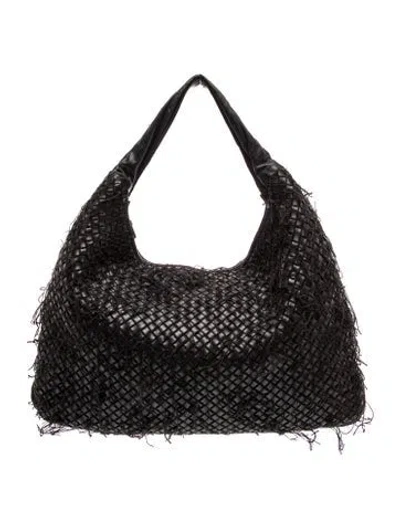 Pre-owned Bottega Veneta Intrecciato Veneta Hobo Maxi In Black