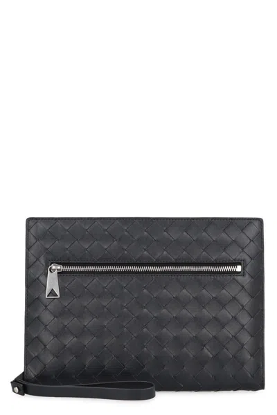 Bottega Veneta Intrecciato Vn Document Case In Black