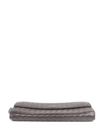 Pre-owned Bottega Veneta Intrecciato Wallet In Brown